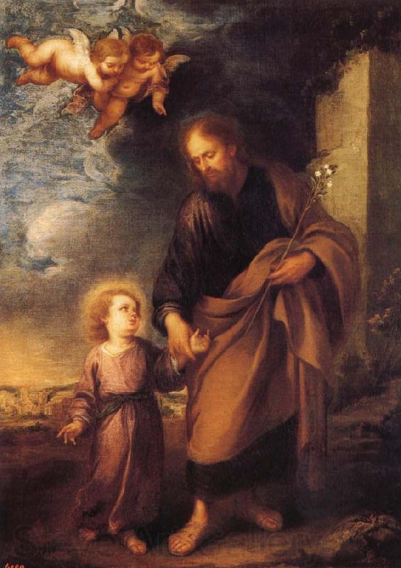 Bartolome Esteban Murillo St. John's and the child Jesus Norge oil painting art